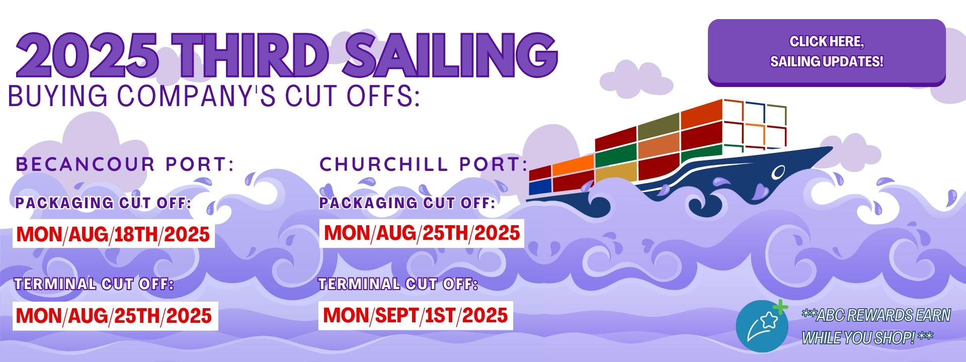 Third Sailing!!! - Click here for sailing updates!